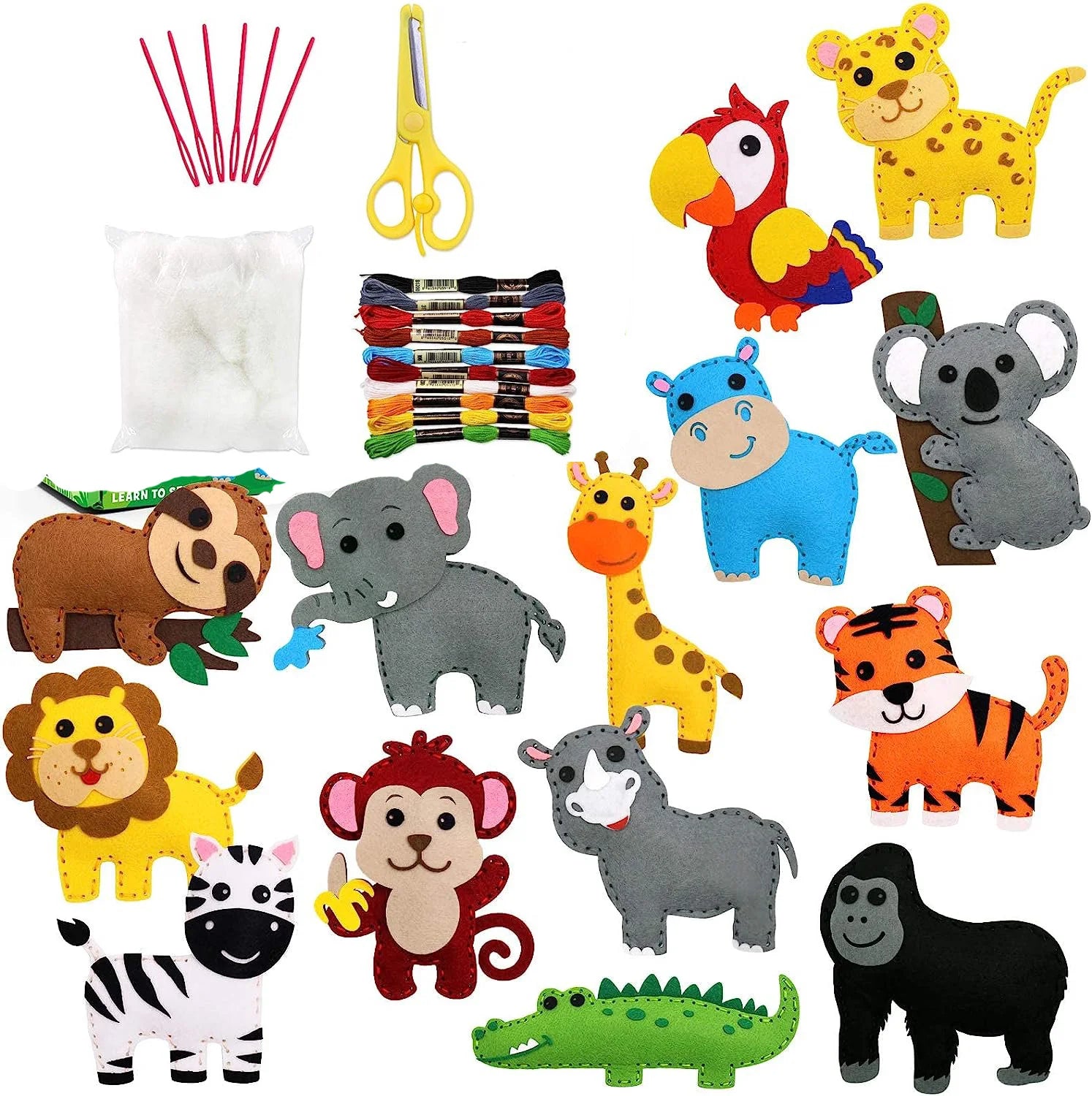 🐘Kids’ Safari Animal Sewing Kit 🦁