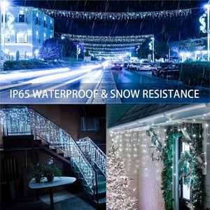 Solar Icicle Lights - 8 Modes & Waterproof