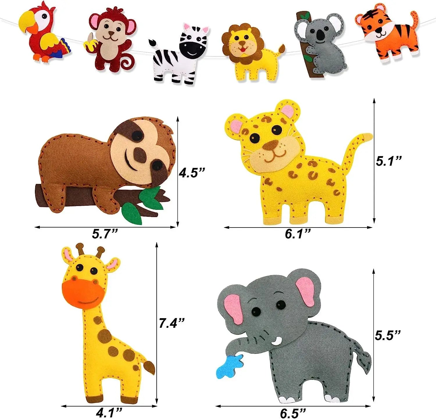 🐘Kids’ Safari Animal Sewing Kit 🦁